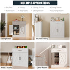Walsunny Kitchen Buffet Sideboard Cabinet with Adjustable Shelf,Wooden Storage Cabinet with 2 Doors and 1 Drawers,Modern Farmhouse Coffee Bar Cabinet with Storage for Kitchen/Living Room,Grey (7610077905072)