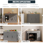 Walsunny Kitchen Buffet Sideboard Cabinet with Adjustable Shelf,Wooden Storage Cabinet with 3 Doors and 2 Drawers,Modern Farmhouse Coffee Bar Cabinet with Storage for Kitchen/Living Room (7612679061680)