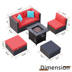 Walsunny 50,000 BTU Patio Metal Gas Square Fire Pit Table (7289552666800)