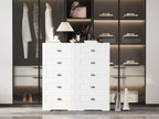 Walsunny 5 Drawer White Vertical Dresser Modern Storage Cabinet with Handle-Drawer Chest Wood Organizer for Living Room (7504209772720)