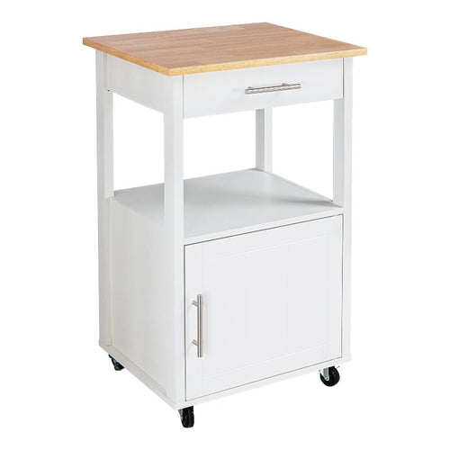 Walsunny Rolling Kitchen Island With Solid Wood Top #color_white