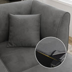 Walsunny 5 Pieces Modular L-Shaped Velvet Couch Sofa with Reversible Chaise (7223391125680)