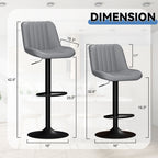 Walsunny Bar Stools Set of 2,Adjustable Leather Counter Height with High Backrest,Bar Chairs for Kitchen Island Dining£¬Room Bar (7562958831792)