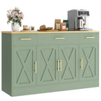 Vongrasig Buffet Cabinet with Storage, Farmhouse Coffee Bar Cabinet with Drawers, 53” Large Modern Sideboard Buffet with Adjustable Shelves for Kitchen, Dining Room
