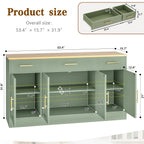 Vongrasig Buffet Cabinet with Storage, Farmhouse Coffee Bar Cabinet with Drawers, 53” Large Modern Sideboard Buffet with Adjustable Shelves for Kitchen, Dining Room