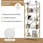 Vongrasig 5 Tier Bookshelf, Modern Industrial Bookcase with Metal Frame | 62” Tall Display Shelf, Free Standing Storage Organizer for Home Office, Living Room, Bedroom