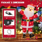Walsunny  Christmas Standing Santa Claus 3D Super Large Lighted Holiday Displays Family Set