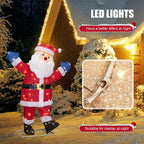 Walsunny  Christmas Standing Santa Claus 3D Super Large Lighted Holiday Displays Family Set