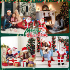 Walsunny  Christmas Standing Santa Claus 3D Super Large Lighted Holiday Displays Family Set