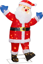 Walsunny  Christmas Standing Santa Claus 3D Super Large Lighted Holiday Displays Family Set