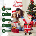 Walsunny  Christmas Standing Santa Claus 3D Super Large Lighted Holiday Displays Family Set