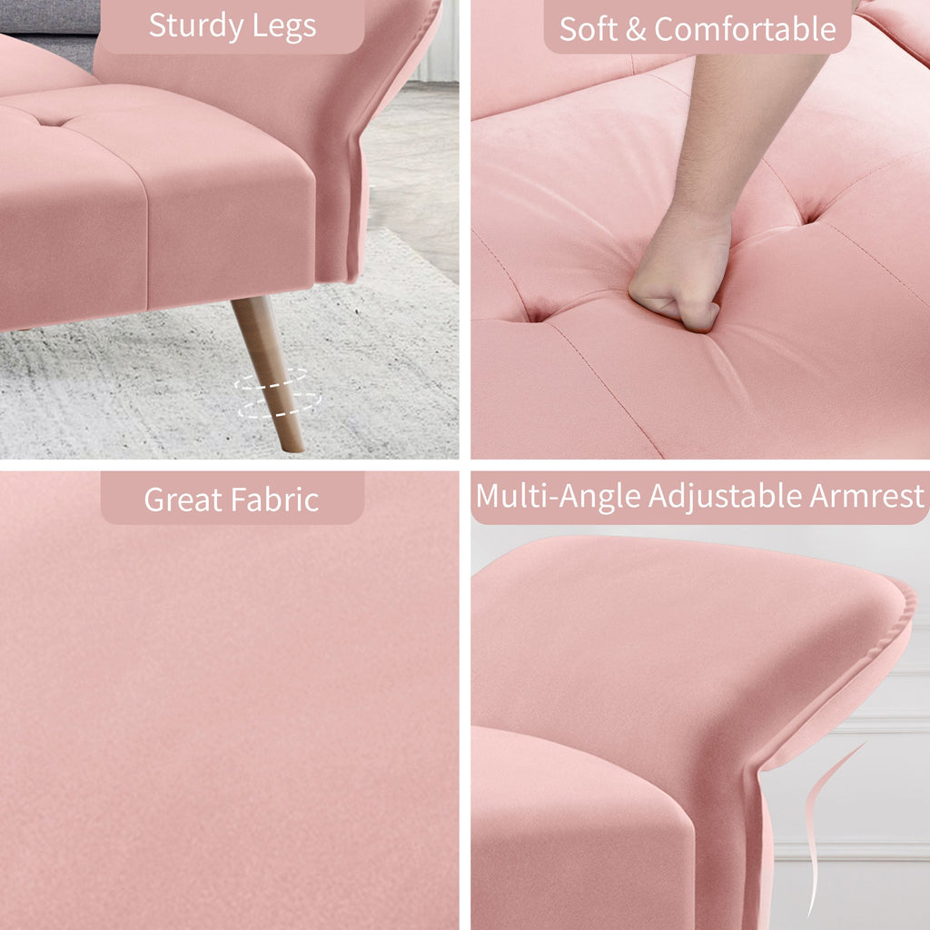 Walsunny Velvet Loveseat Sofa Couch Sofa cama for Apartments (7346697994416)