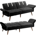 Walsunny Velvet Loveseat Sofa Couch Sofa cama for Apartments (7346697994416)