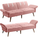 Walsunny Velvet Loveseat Sofa Couch Sofa cama for Apartments (7346697994416)