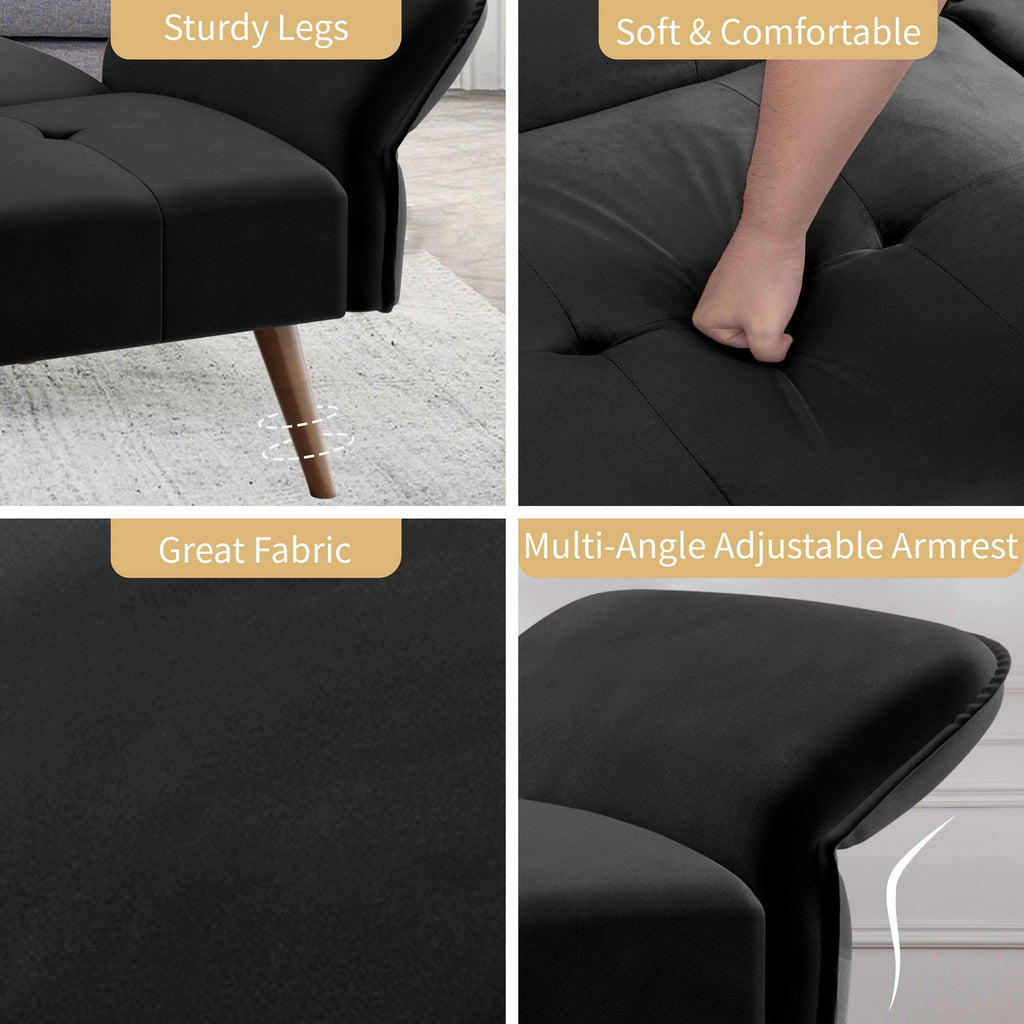 Walsunny Velvet Loveseat Sofa Couch Sofa cama for Apartments (7346697994416)