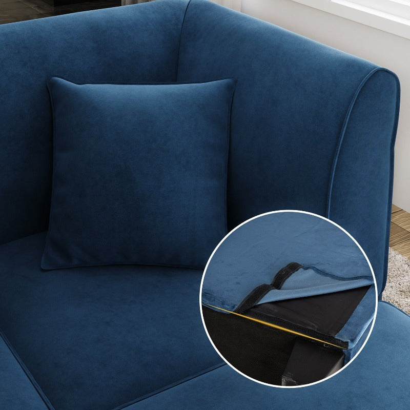 Walsunny Velvet 5 Pieces Modular Sectional Sofa L-Shaped Couch With Reversible Chaise (7223391125680)