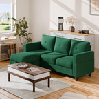 WALSUNNY livingroom sectional couch #color_green #material_linen-fabric