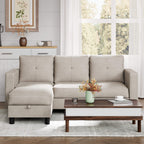 WALSUNNY livingroom sectional couch sectional couch #color_khaki #material_linen-fabric