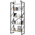 Vongrasig 5 Tier Bookshelf, Modern Industrial Bookcase with Metal Frame | 62” Tall Display Shelf, Free Standing Storage Organizer for Home Office, Living Room, Bedroom