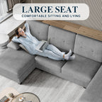WALSUNNY 106'' Sectional Sofa Couches #color_light-grey