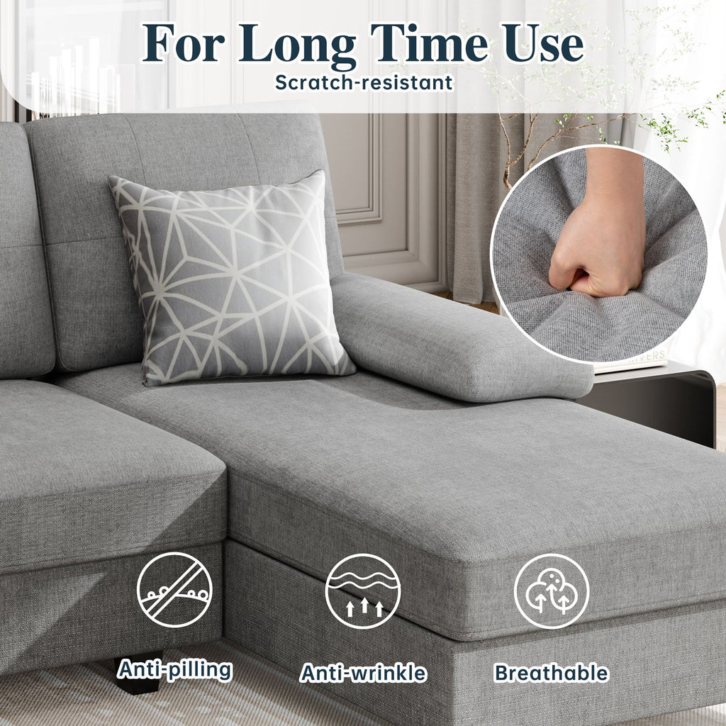 WALSUNNY 106'' Sectional Sofa Couches #color_light-grey