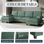 WALSUNNY 106'' Sectional Sofa Couches #color_green