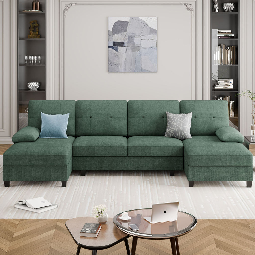 WALSUNNY 106'' Sectional Sofa Couches #color_green