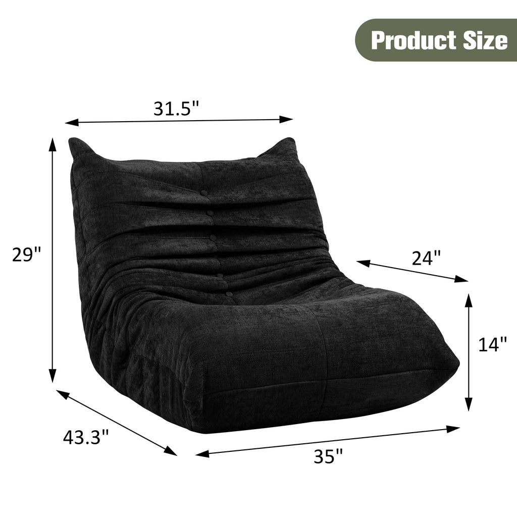 Vongrasig Bean Bag Chair for Adults, Line Fabric Lazy Sofa Couch, Memory Foam Filled Bean Bag Lounge Chair Perfect for Living Room, Bedroom and Office