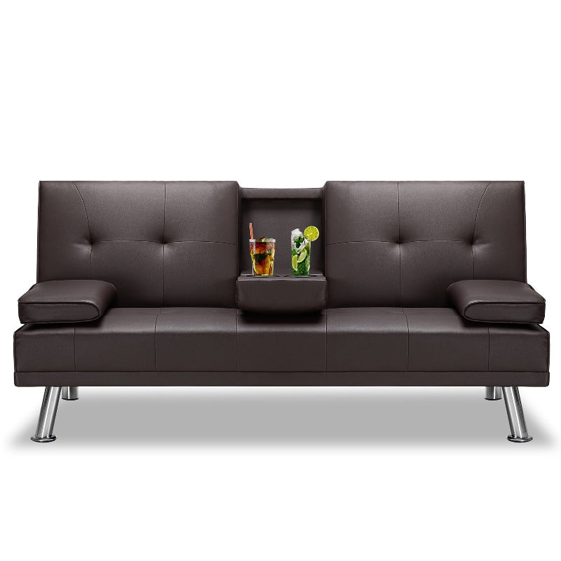 Convertible Sleeper Sofa Bed#color_brown
