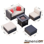 Walsunny 50,000 BTU Patio Metal Gas Square Fire Pit Table (7289552666800)