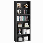 Vongrasig 6-Tier Open Bookcase and Bookshelf, Floor Standing Wood Display Storage Shelves 71 Inch Tall Bookcase Home Decor Furniture for Home Office, Living Room, Bed Room