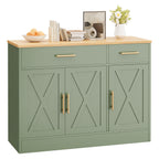 Vongrasig 43” Coffee Bar Cabinet, Farmhouse Buffet Cabinet with Storage, Sideboard Buffet with Drawers and Shelves for Kitchen