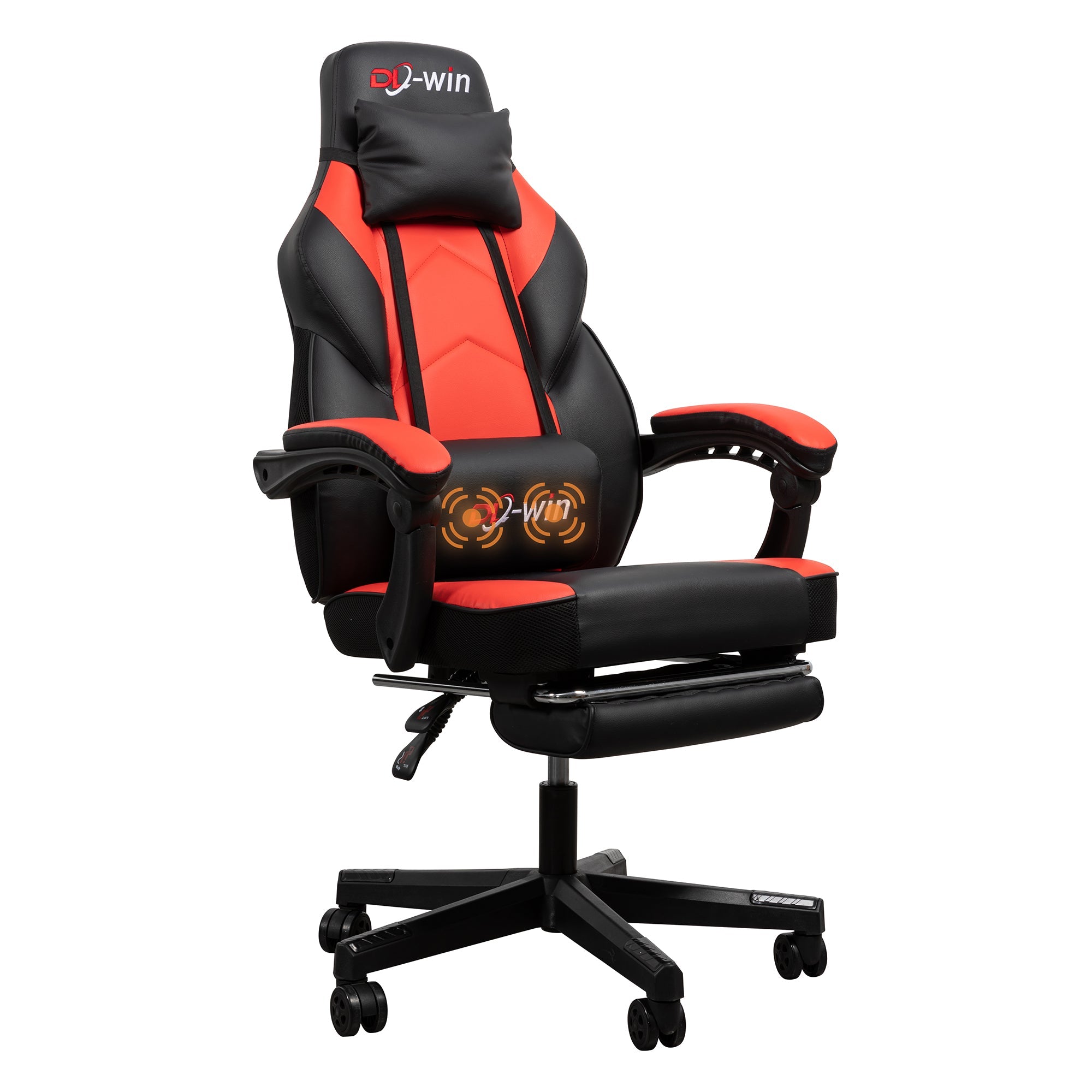 Gaming Chairs  Walsunny Gaming Chairs with Footrest, Massage Leather Game Chair for Adults Big and Tall Gamer Chair with Headrest and Lumbar Support with Ergonomic PU Leather #color_red