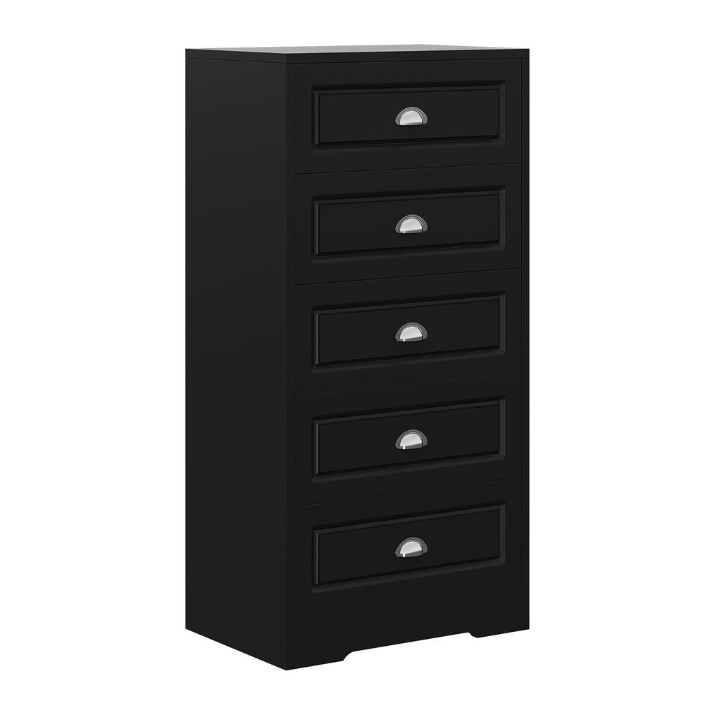 Walsunny 5 Drawer White Vertical Dresser Modern Storage Cabinet with Handle-Drawer Chest Wood Organizer for Living Room (7504209772720)