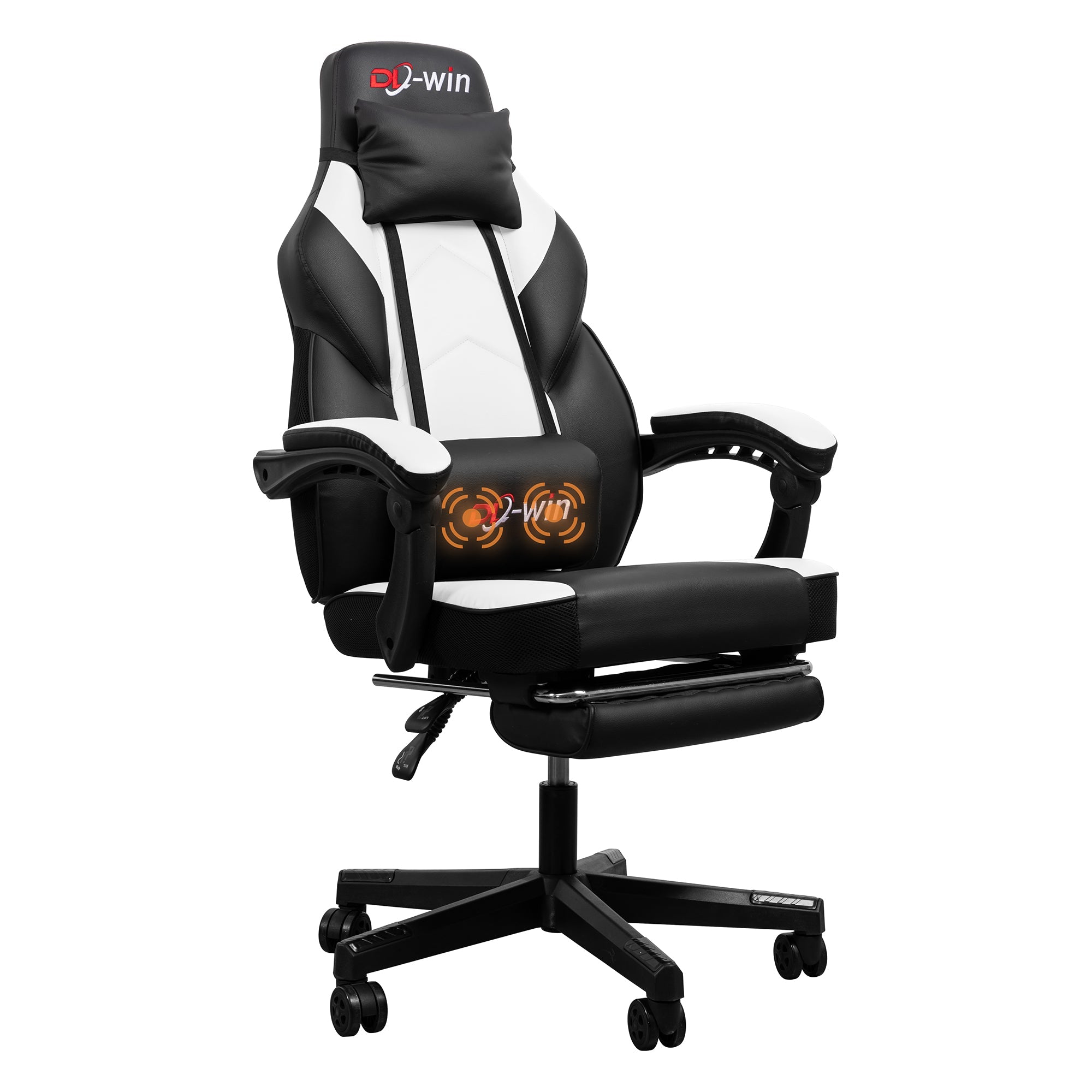 Gaming Chairs  Walsunny Gaming Chairs with Footrest, Massage Leather Game Chair for Adults Big and Tall Gamer Chair with Headrest and Lumbar Support with Ergonomic PU Leather   #color_white