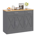 Vongrasig 43” Coffee Bar Cabinet, Farmhouse Buffet Cabinet with Storage, Sideboard Buffet with Drawers and Shelves for Kitchen