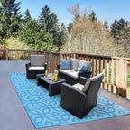 Walsunny 4 Pieces Outdoor Wicker Rattan Sectional Sofa With Seat Cushions