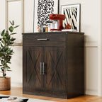 Walsunny Kitchen Buffet Sideboard Cabinet with Adjustable Shelf,Wooden Storage Cabinet with 2 Doors and 1 Drawers,Modern Farmhouse Coffee Bar Cabinet with Storage for Kitchen/Living Room,Grey (7610077905072)