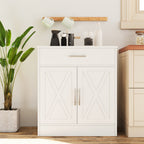 Vongrasig Farmhouse Coffee Bar Cabinet, Small Sideboard Buffet with Storage, Modern Kitchen Storage Cabinet with 1 Drawer and 2 Doors for Kitchen, Dining Room