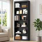Vongrasig 6-Tier Open Bookshelf, Modern Wood Bookcase| 71" Tall Floor Standing Bookcase, Wood Display Storage Shelf for Home Office Living Room