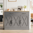 Vongrasig 43” Coffee Bar Cabinet, Farmhouse Buffet Cabinet with Storage, Sideboard Buffet with Drawers and Shelves for Kitchen