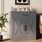 Vongrasig Farmhouse Coffee Bar Cabinet, Small Sideboard Buffet with Storage, Modern Kitchen Storage Cabinet with 1 Drawer and 2 Doors for Kitchen, Dining Room