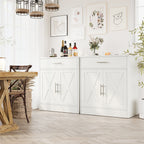 Vongrasig Farmhouse Coffee Bar Cabinet, Small Sideboard Buffet with Storage, Modern Kitchen Storage Cabinet with 1 Drawer and 2 Doors for Kitchen, Dining Room