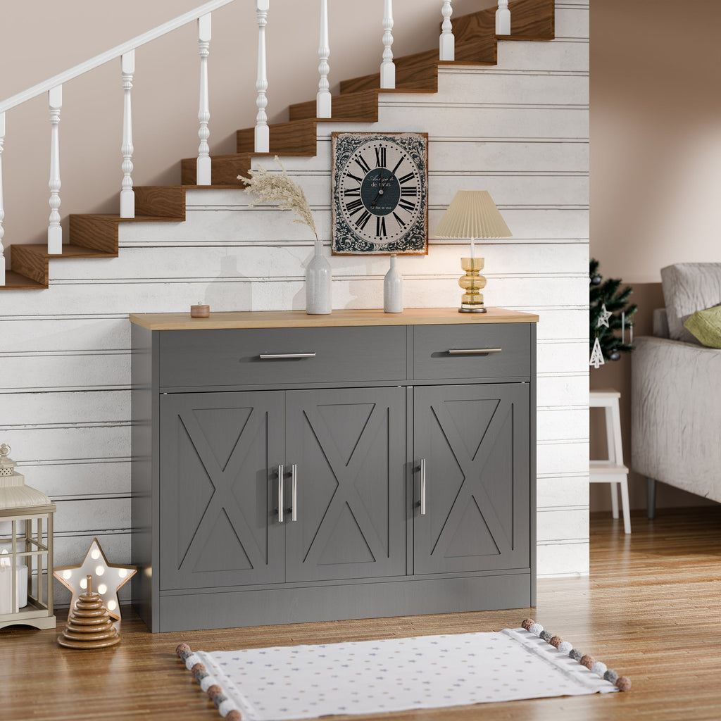 Walsunny Kitchen Buffet Sideboard Cabinet with Adjustable Shelf,Wooden Storage Cabinet with 3 Doors and 2 Drawers,Modern Farmhouse Coffee Bar Cabinet with Storage for Kitchen/Living Room (7612679061680)