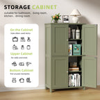 Vongrasig Bathroom Storage Cabinet, Modern Floor Cabinet with Storage, Adjustable Shelves, Freestanding Cabinet for Bthroom, Living Room, Entryway