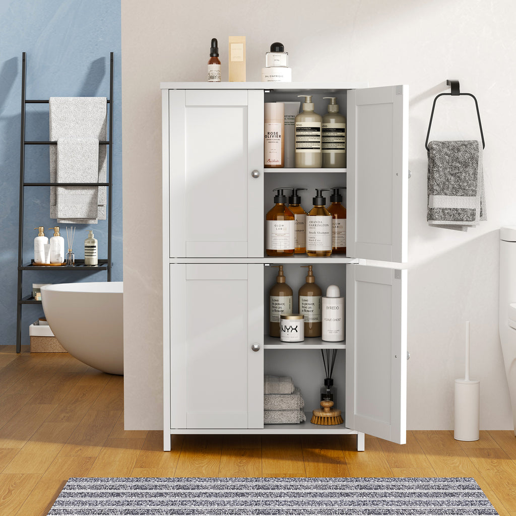 Vongrasig Bathroom Storage Cabinet, Modern Floor Cabinet with Storage, Adjustable Shelves, Freestanding Cabinet for Bthroom, Living Room, Entryway