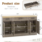 Vongrasig Buffet Cabinet with Storage, Farmhouse Coffee Bar Cabinet with Drawers, 53” Large Modern Sideboard Buffet with Adjustable Shelves for Kitchen, Dining Room