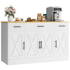 Vongrasig Buffet Cabinet with Storage, Farmhouse Coffee Bar Cabinet with Drawers, 53” Large Modern Sideboard Buffet with Adjustable Shelves for Kitchen, Dining Room