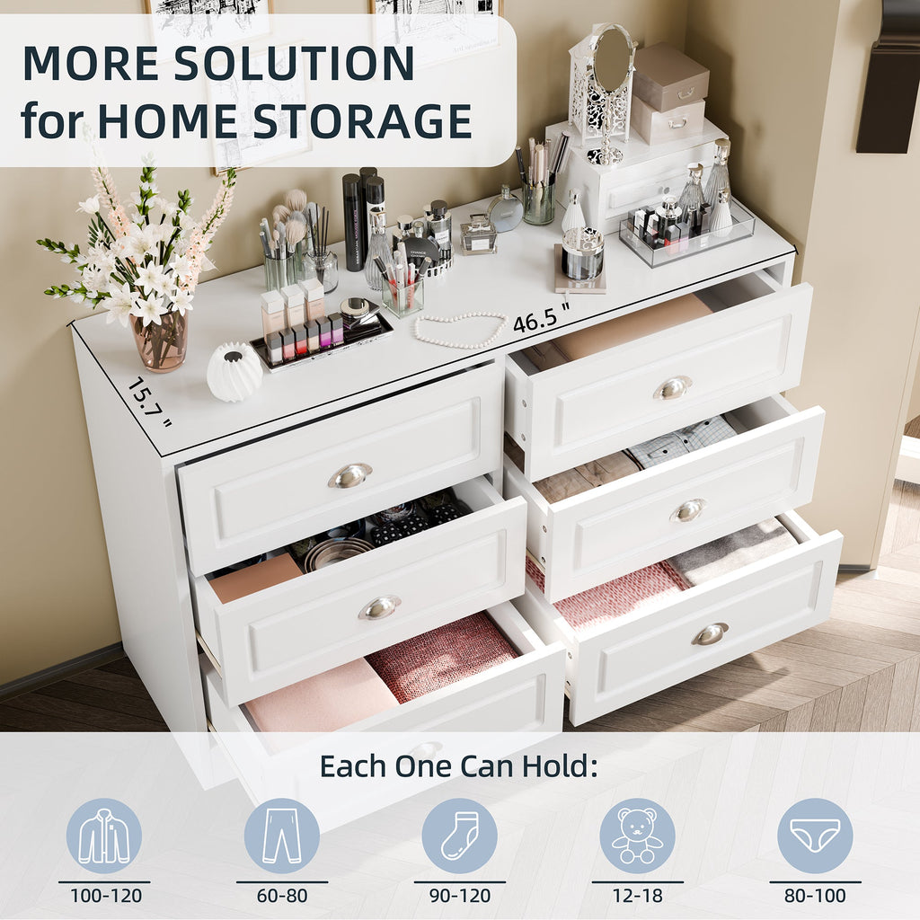 Walsunny 9 Drawer Double Dresser Black Wooden Wide Chest of Drawers with Metal Handles Storage Organizer Dresser Nursery Dresser for Living Room Hallway (7504222027952)