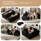 Vongrasig 105" Boneless Couches for Living Room, Sectional Couches Modular Sofa with L-Shaped Chaise, Memory Foam Comfy Cloud Couch with Plush Corduroy Fabric, No Assembly Required, Black